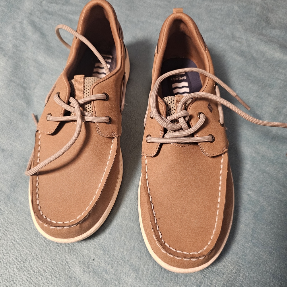 Sperry Tan Kids Topsiders Sz 5 Like New!